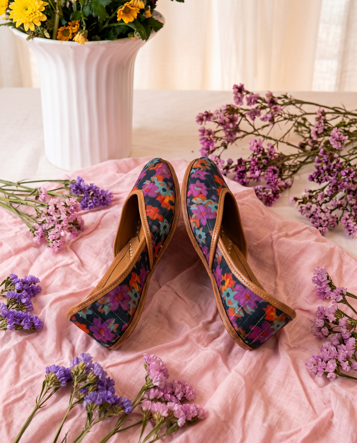 Fiza Multicolor Handcrafted Punjabi Jutti | Traditional Ethnic Footwear