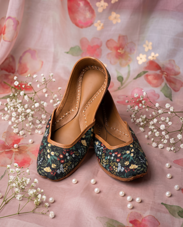 Riwayat Multicolor Floral Punjabi Jutti | Handcrafted Traditional Footwear