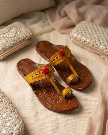 Elara Handcrafted Kolhapuri Chappal | Embossed Leather Sandals