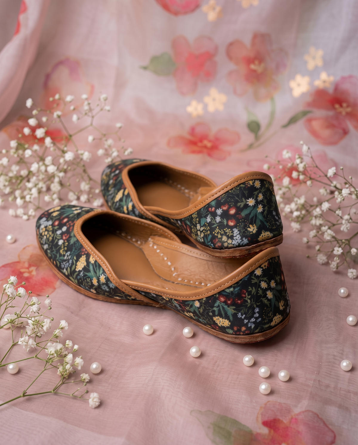Riwayat Multicolor Floral Punjabi Jutti | Handcrafted Traditional Footwear
