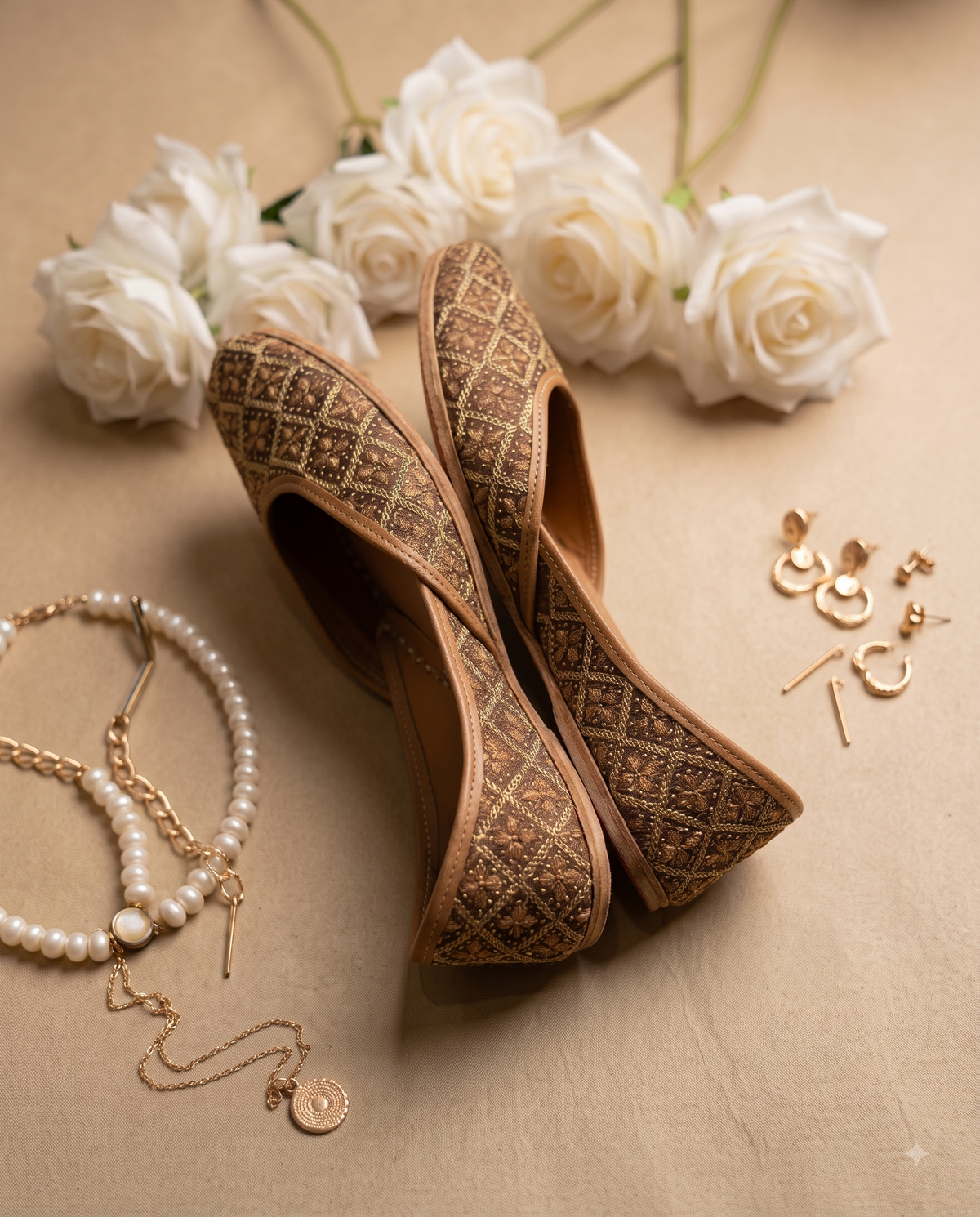 Nayab Handcrafted Punjabi Jutti | Traditional Gold Embroidered Jutti