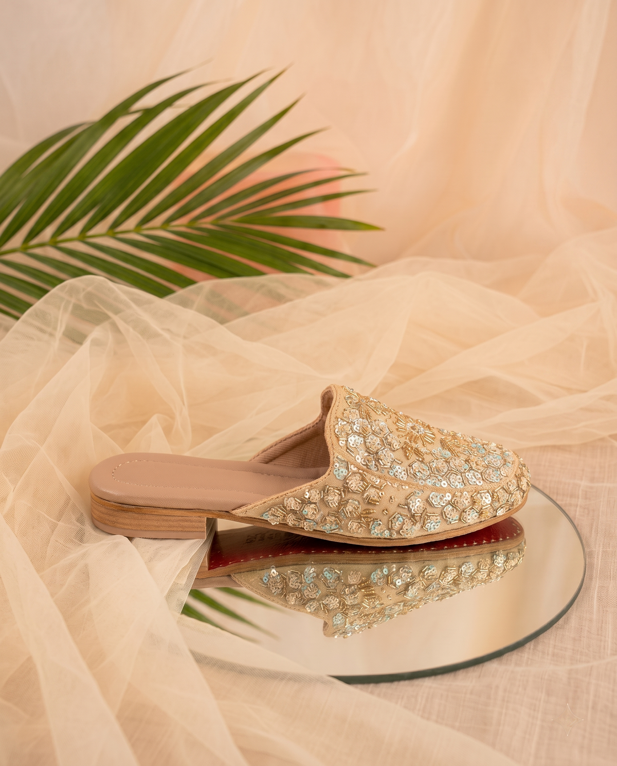 Pind Charm Hand-Embroidered Jutti Mules | Gold & Silver Ethnic Footwear